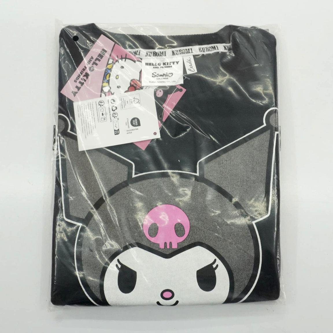 Felpa per bambini Hello Kitty Kuromi, in morbido cotone, senza cappuccio, nera 6/6