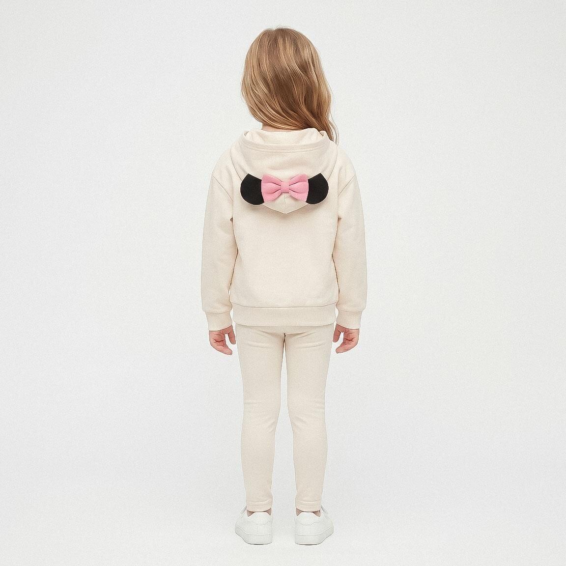 Moletom infantil da Minnie Mouse, em tecido felpudo de algodão macio, rosa 7/7
