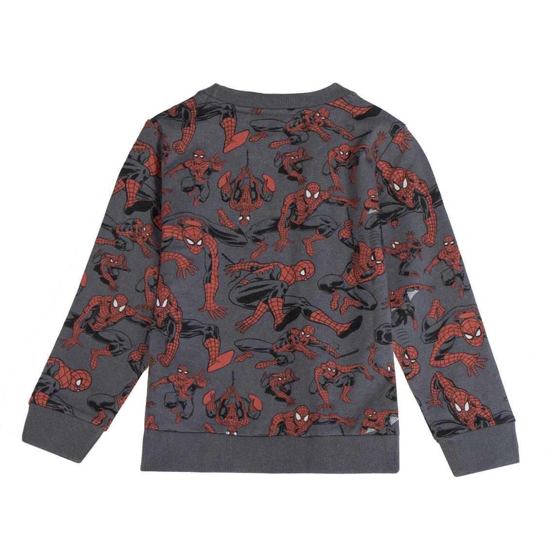 Sweat-shirt Spiderman pour enfant en coton doux avec intérieur brossé, gris 2/3