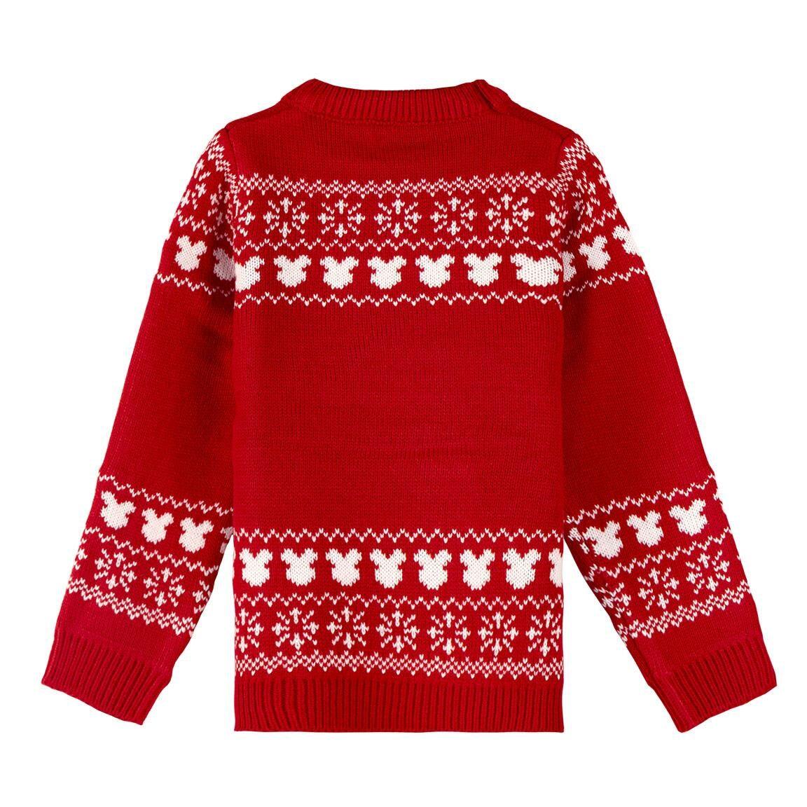 Jersey de Punto Navideño Infantil Mickey con Estampado Suave Rojo 2/3