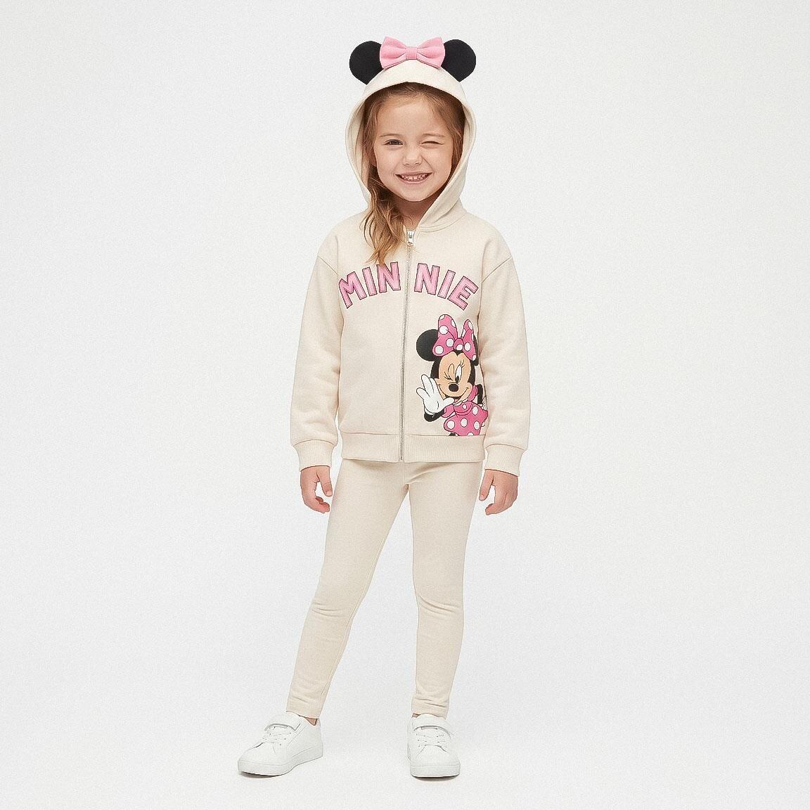 Moletom infantil da Minnie Mouse, em tecido felpudo de algodão macio, rosa 6/7