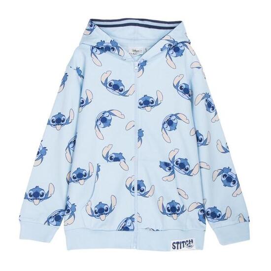 Sweat-shirt en coton Stitch pour enfants, bleu foncé, intérieur doux