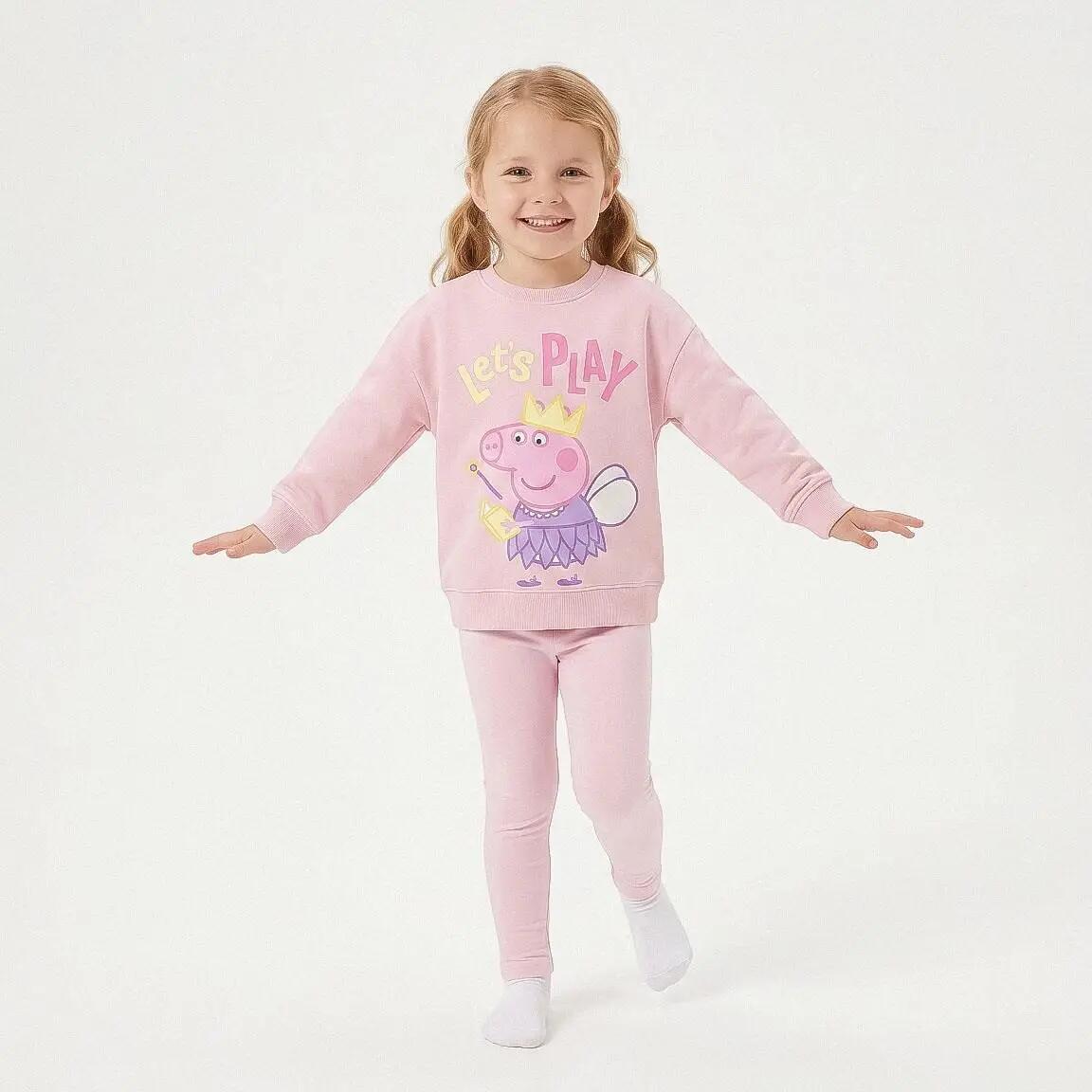 Sweat-shirt enfant Peppa Pig, en molleton de coton doux, rose clair 6/7
