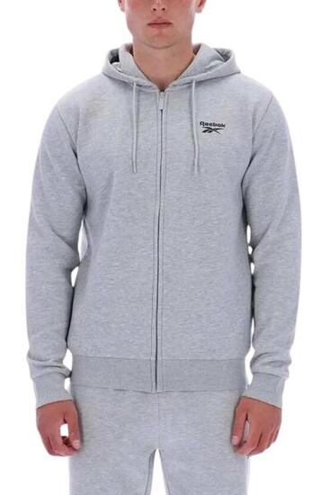 REEBOK – Herren-Hoodie mit Reißverschluss, Größe 3XL, Farbe Grau