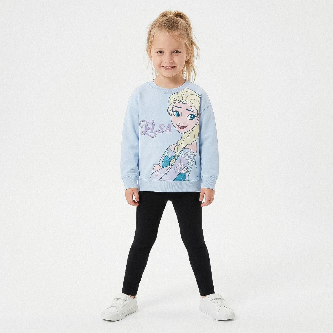 Sweat-shirt enfant Elsa de La Reine des Neiges en coton éponge, bleu clair 6/7