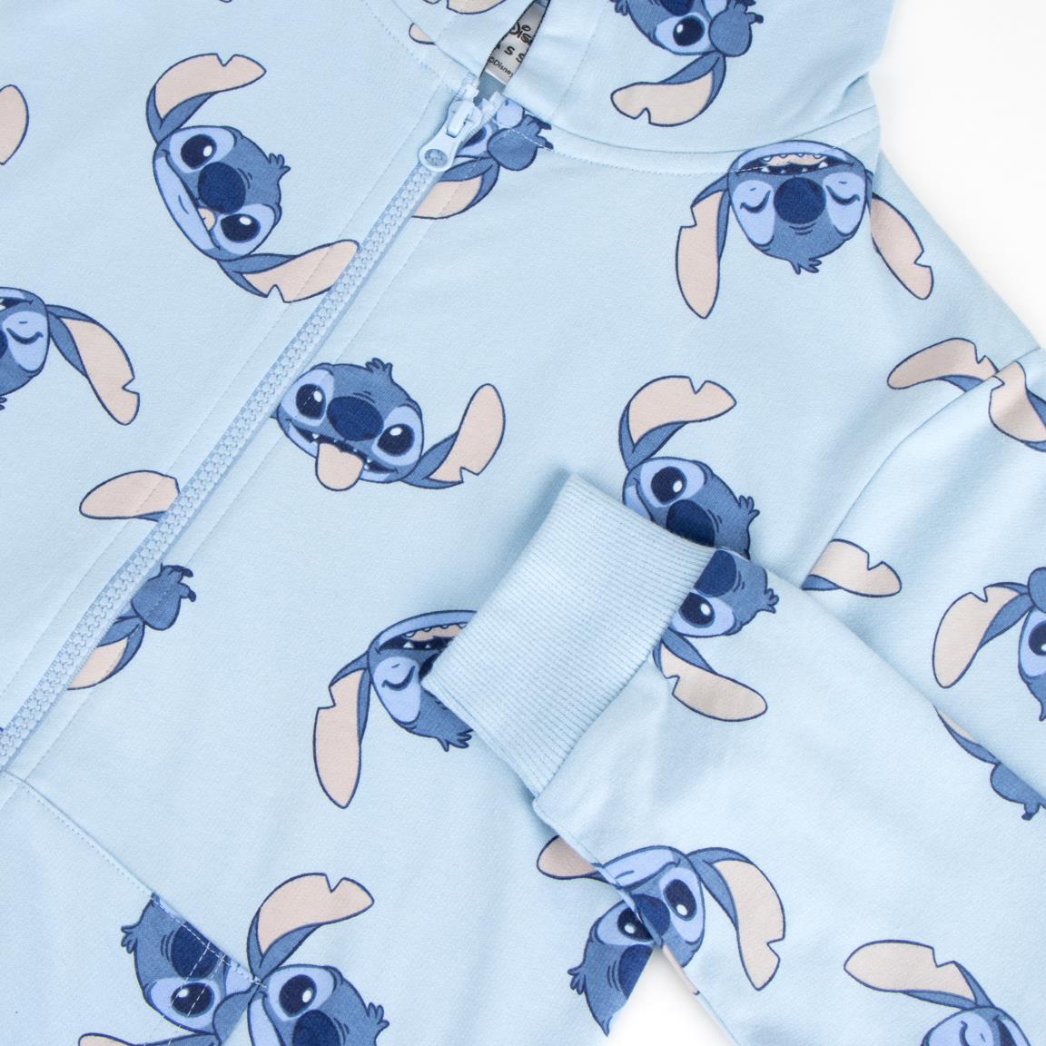 Sweat-shirt zippé Stitch pour enfant, en coton éponge français bleu clair 3/3