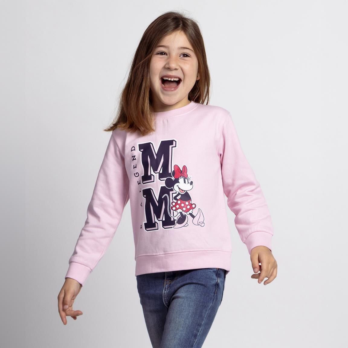 Sweat-shirt enfant Minnie Mouse en coton doux avec intérieur brossé, rose clair 4/5