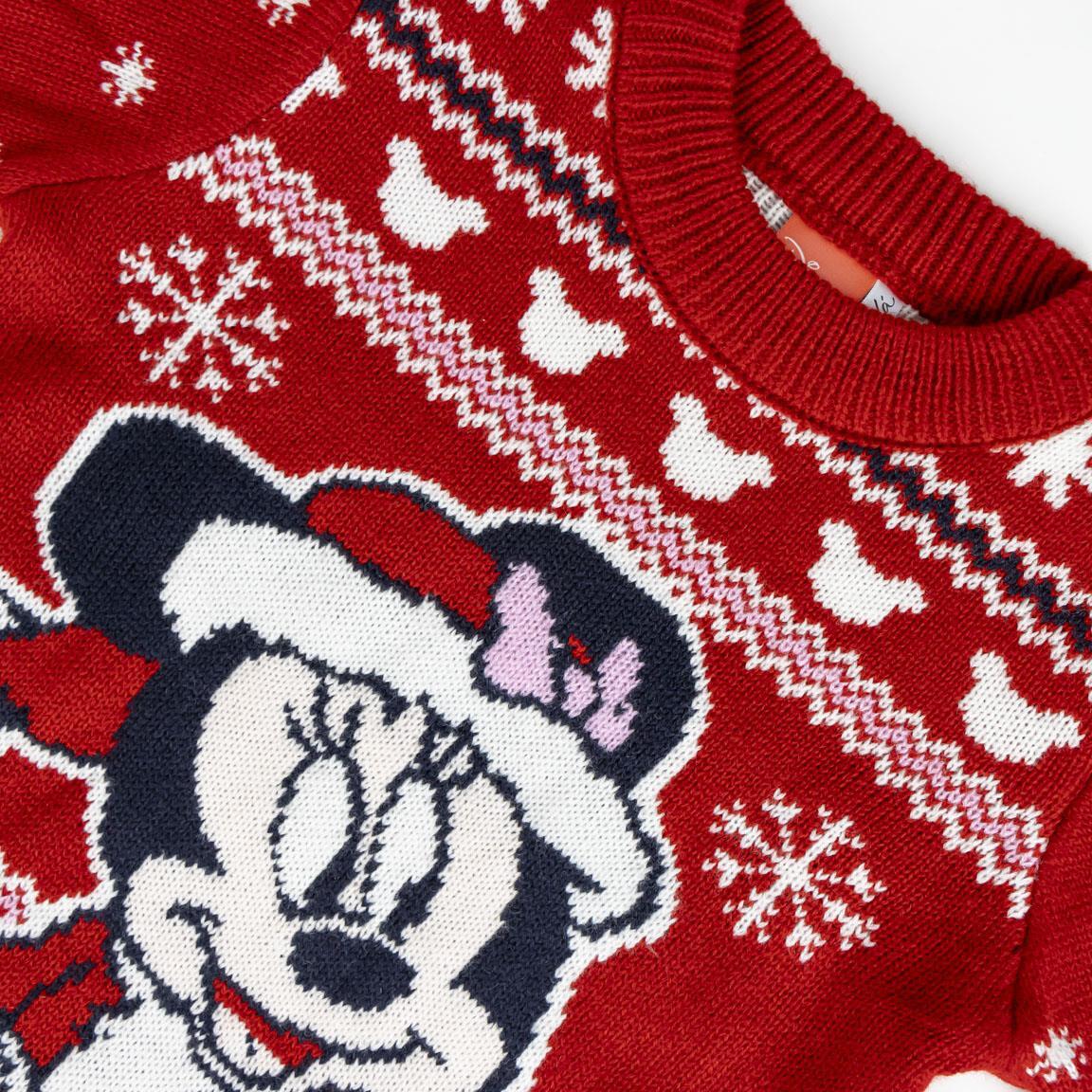 Maglione natalizio di Minnie Mouse per bambini, in morbida maglia con stampa 3/6