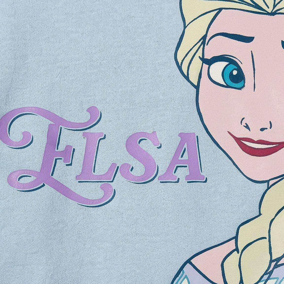Sweat-shirt enfant Elsa de La Reine des Neiges en coton éponge, bleu clair 5/7