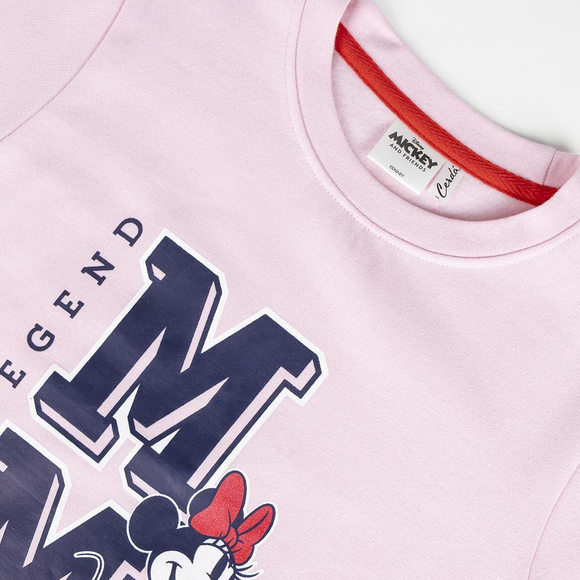 Sweat-shirt enfant Minnie Mouse en coton doux avec intérieur brossé, rose clair 3/5