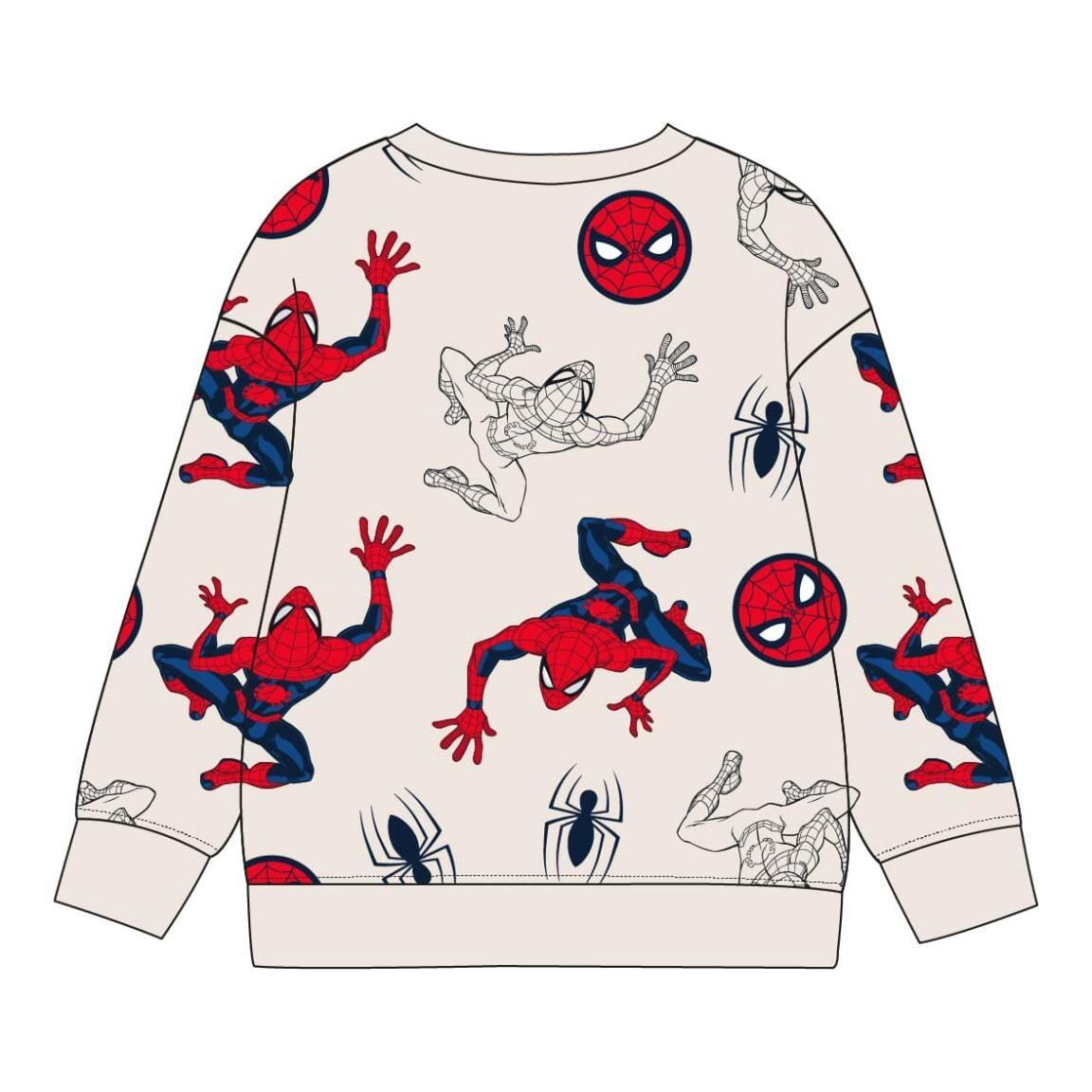 Kindersweater Spiderman van french terry katoen beige 4/7