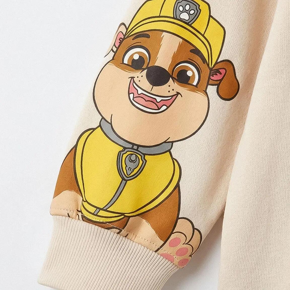 Sweat-shirt Pat' Patrouille pour enfants en coton éponge beige 5/7