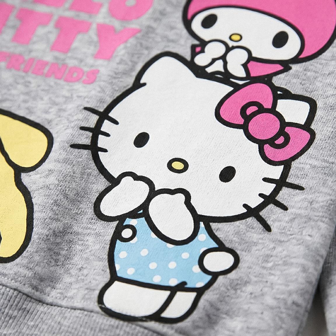 Sudadera Infantil Hello Kitty de Felpa French Terry en Algodón Gris 5/7