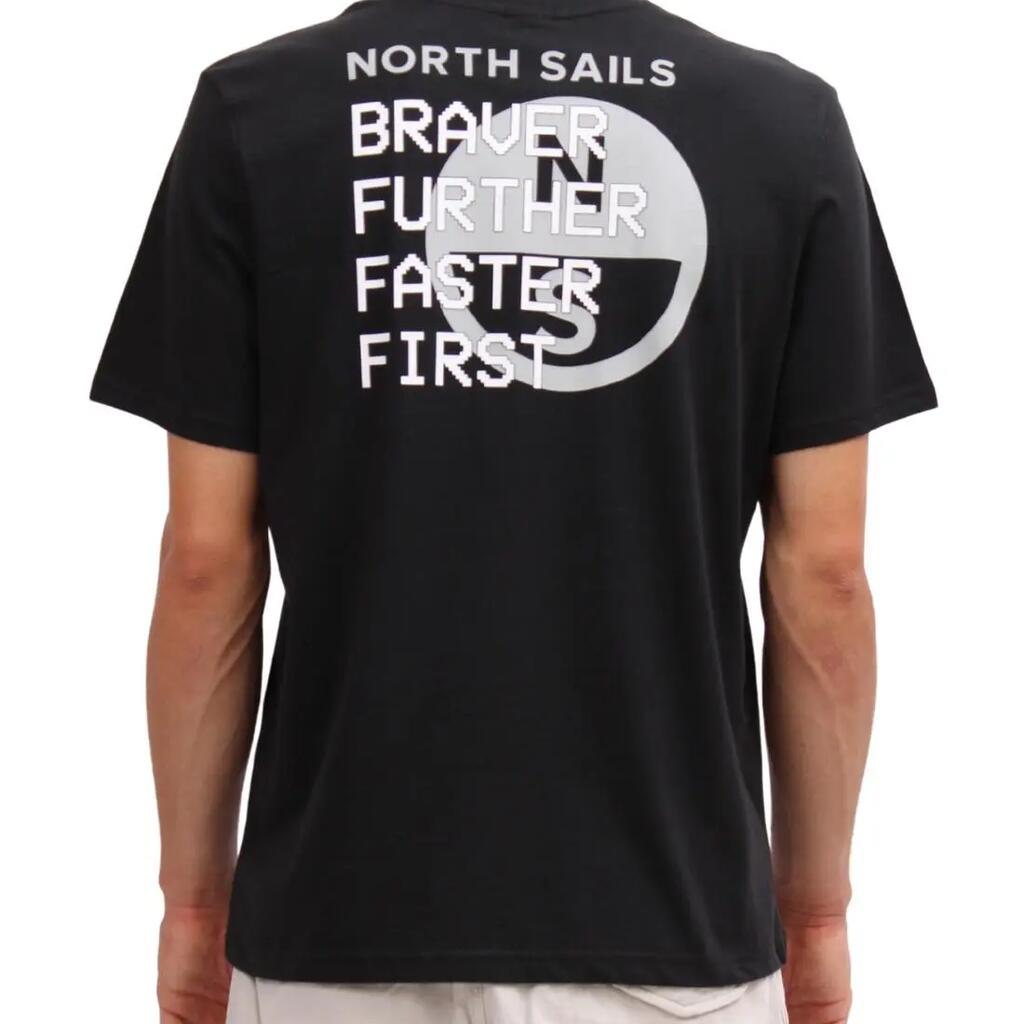 Men's T-shirt Regular fit crew neck short sleeves white/black