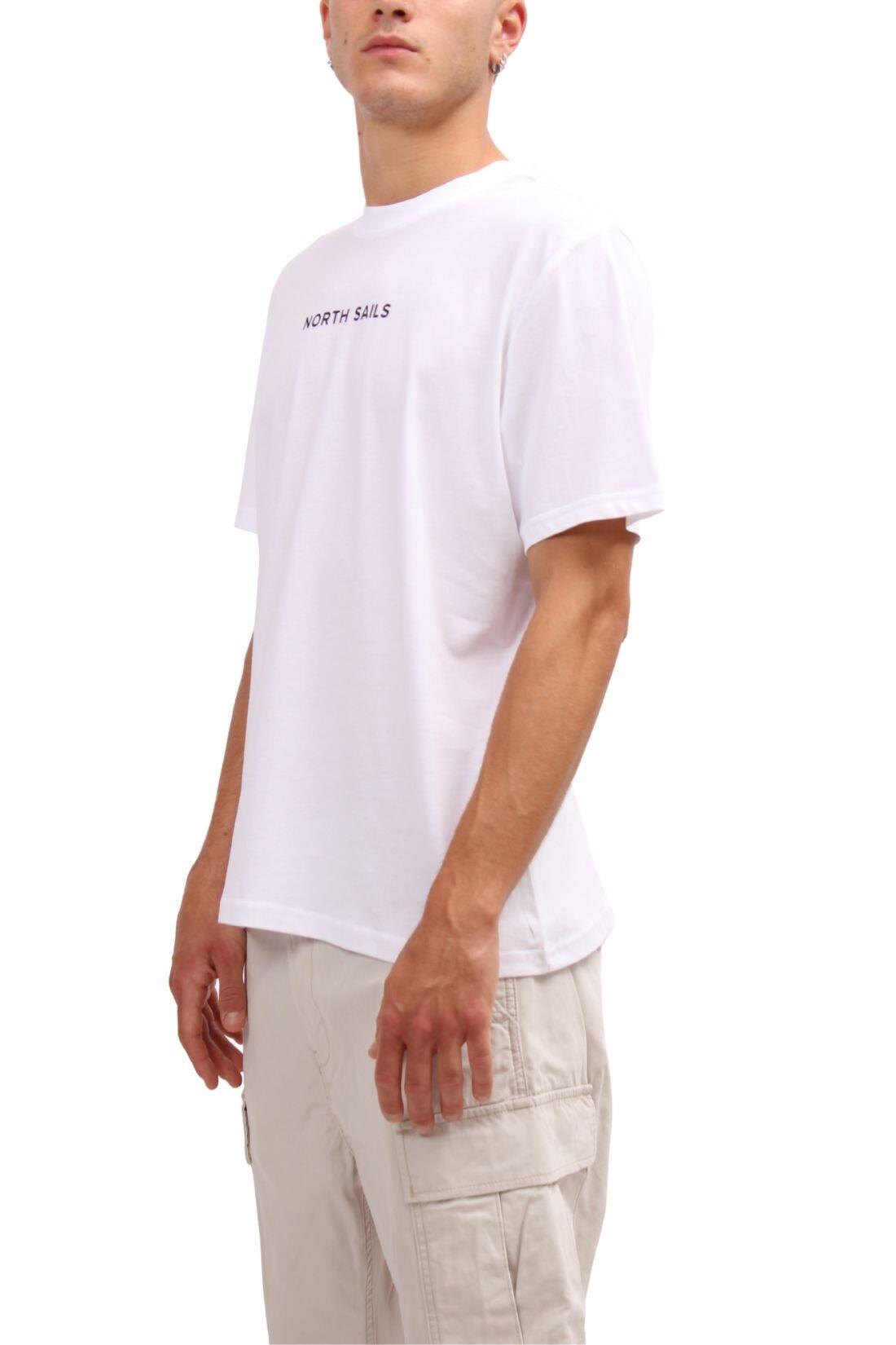NORTH SAILS - T-shirt voor mannen met lineair logo, maat 4XL, kleur Wit 2/3