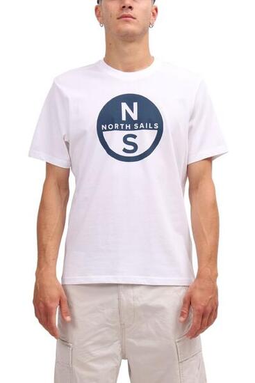T-shirt - sportswear - Homme - Regular fit, manches courtes, avec logo - Blanc