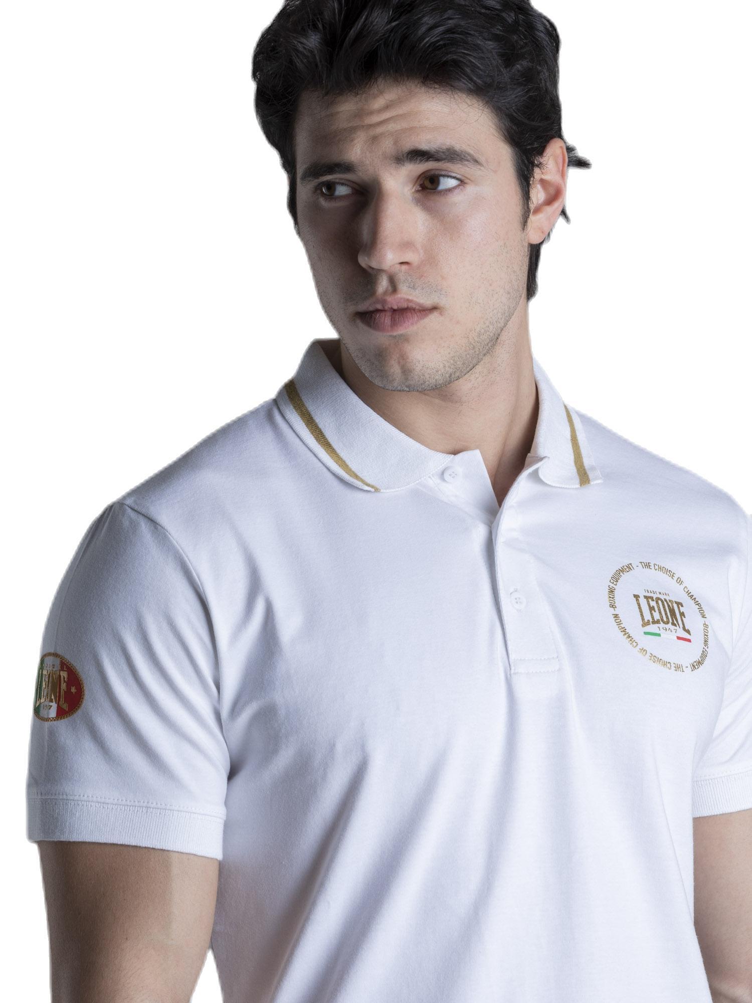 Camisa polo masculina manga curta dourada 5/6
