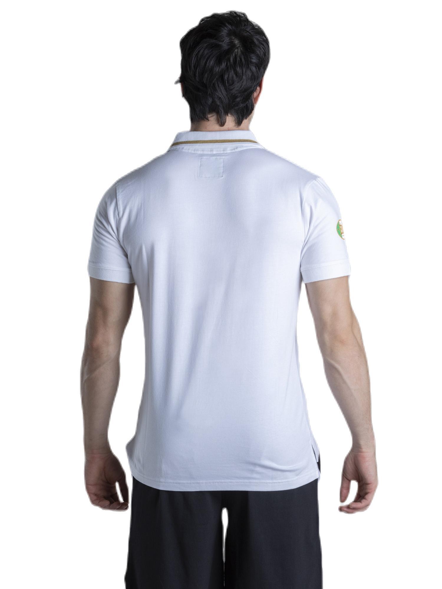 Camisa polo masculina manga curta dourada 4/6