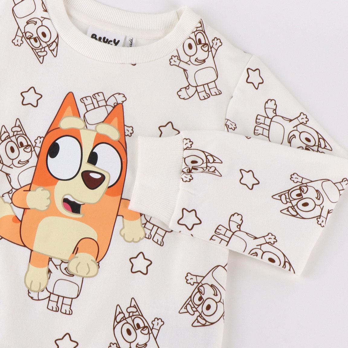 Sweat-shirt enfant Bluey en coton doux avec imprimé beige 3/3