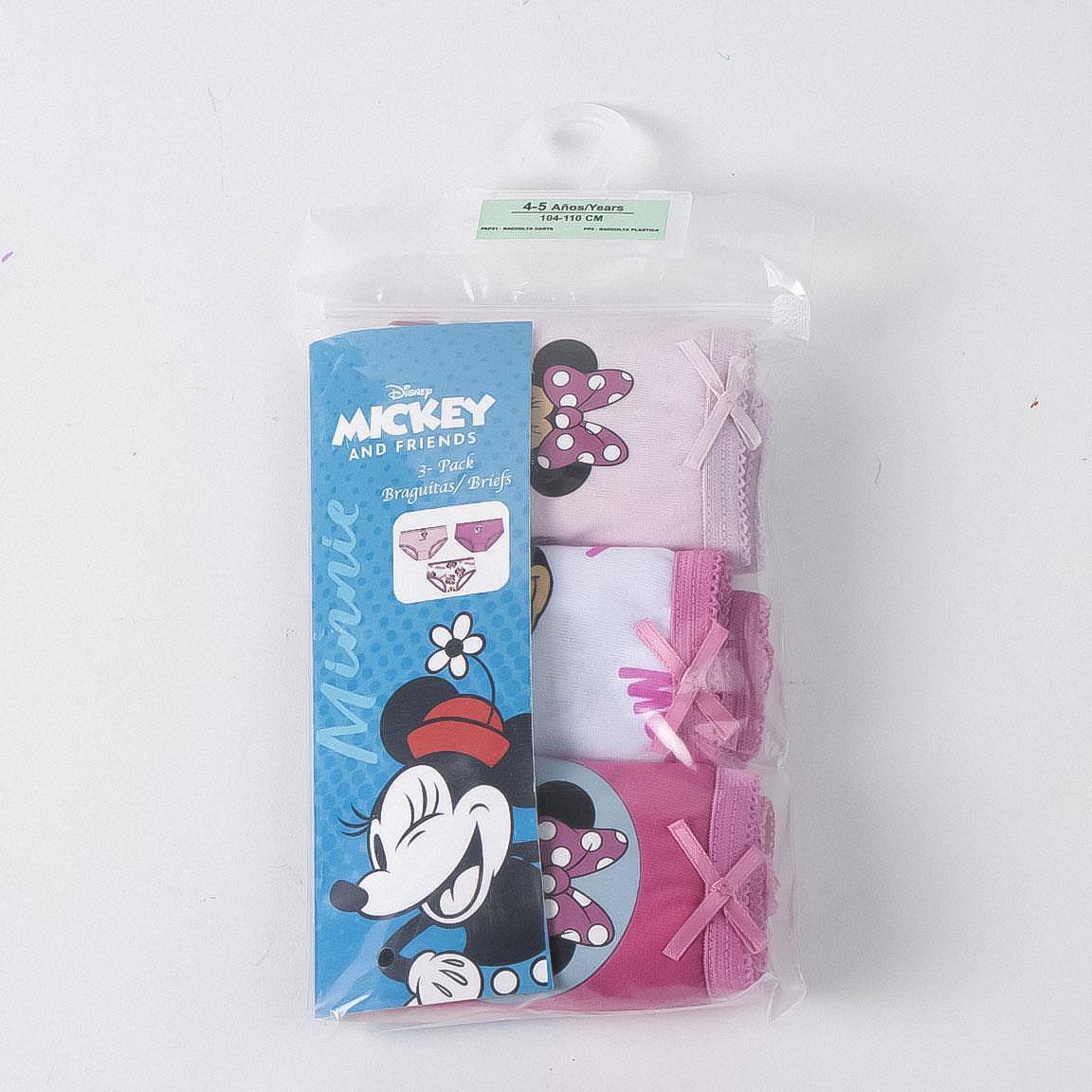 Calcinhas infantis da Minnie Mouse em algodão macio, malha simples e 6/6