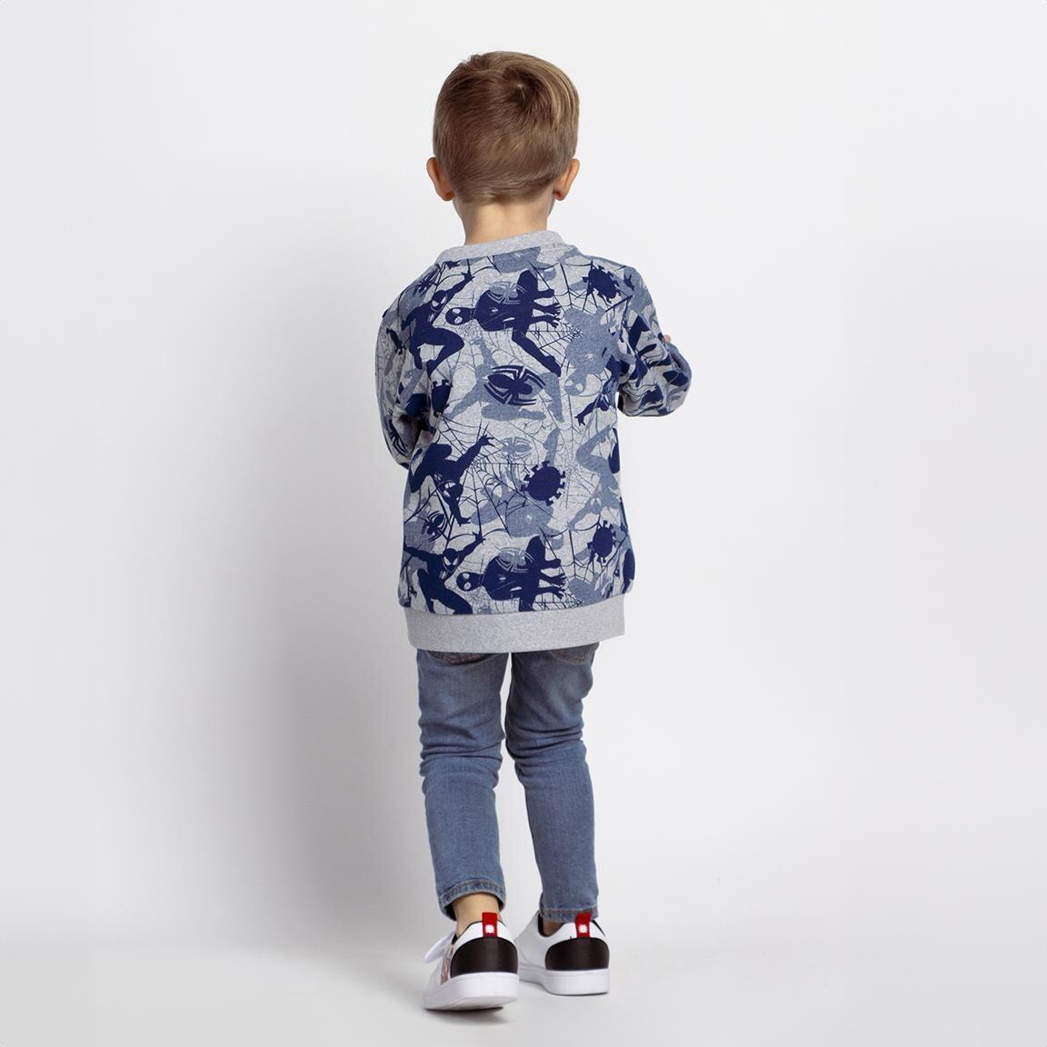 Sudadera Infantil Spiderman de Algodón Suave con Estampado Gris y Azul 5/5