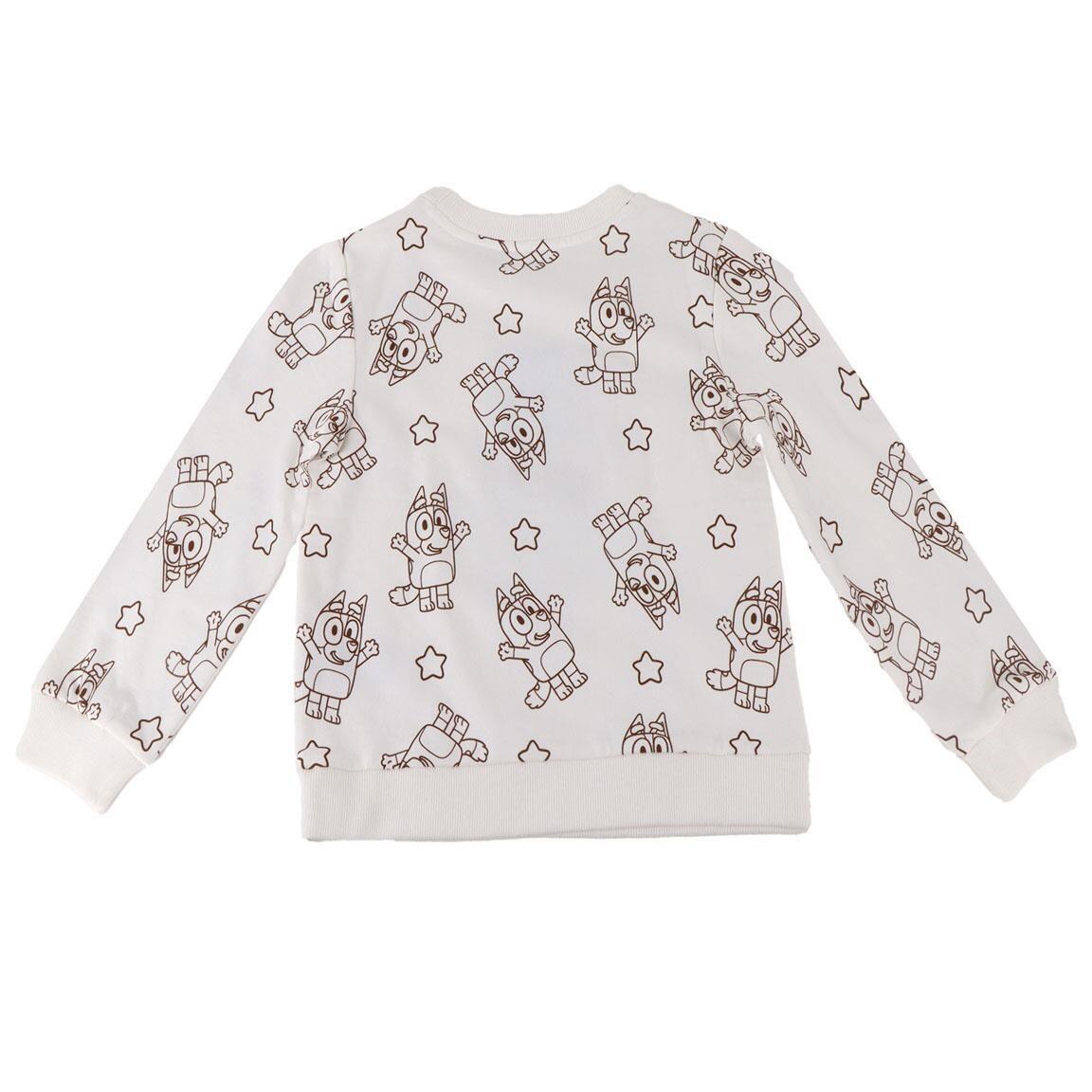 Sweat-shirt enfant Bluey en coton doux avec imprimé beige 2/3
