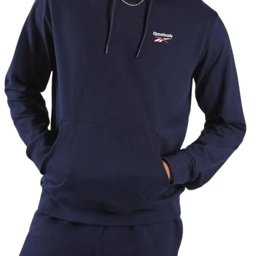 REEBOK Men's Identity Small Logo French Terry Hoodie - Navy, XL