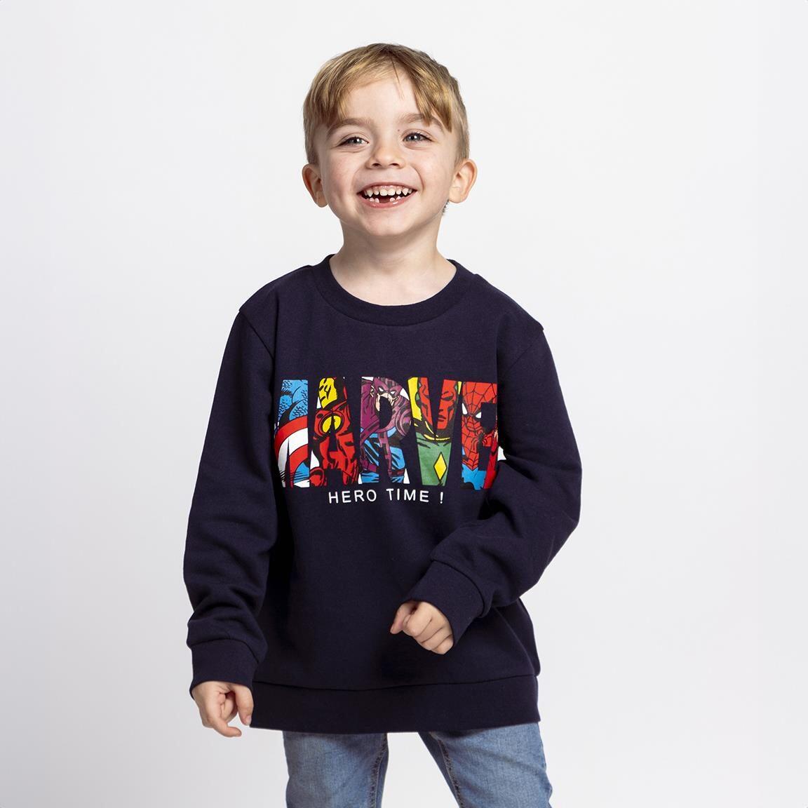 Sweat-shirt enfant Avengers, en coton doublé polaire douce, bleu marine 4/5