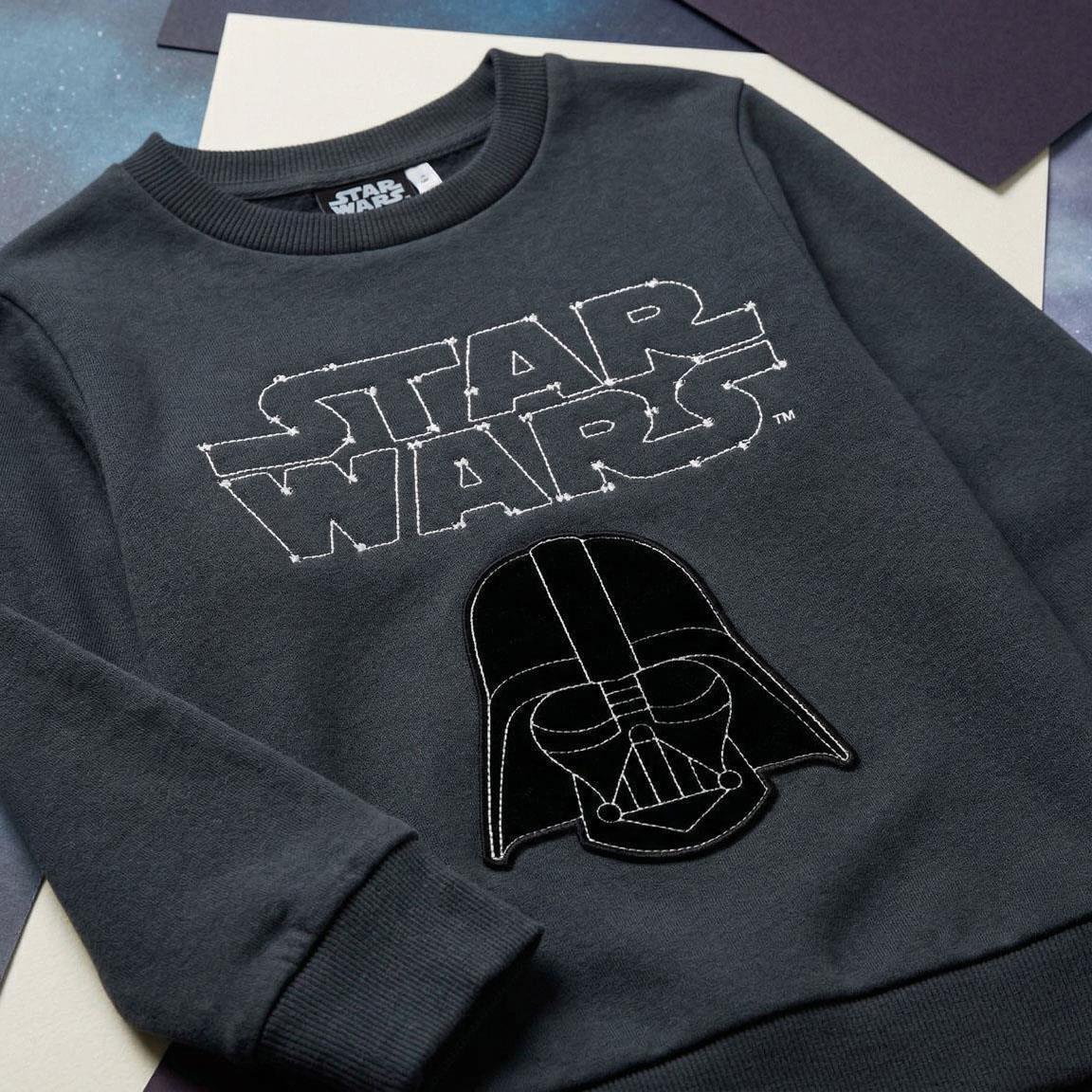 Sweat-shirt enfant Star Wars en coton doux avec intérieur brossé, gris foncé 3/6