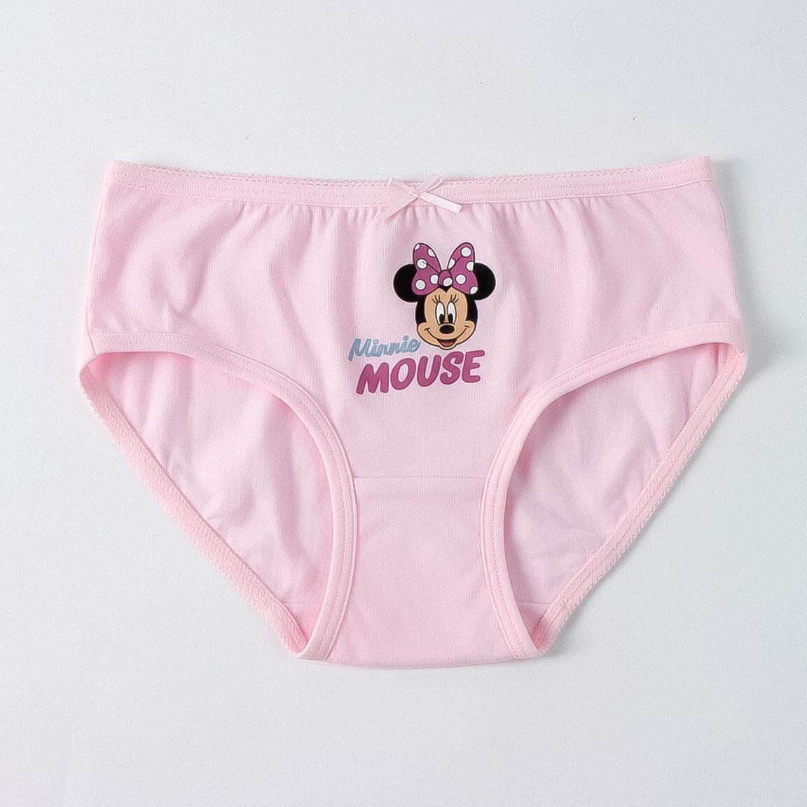 Calcinhas infantis da Minnie Mouse em algodão macio, malha simples e 3/6