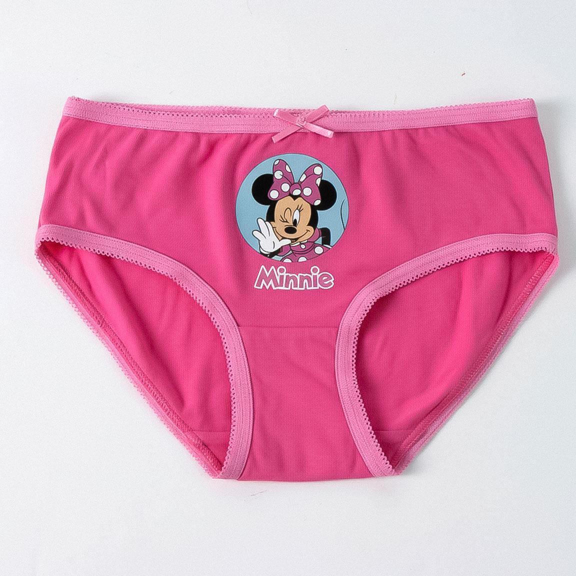 Calcinhas infantis da Minnie Mouse em algodão macio, malha simples e 2/6