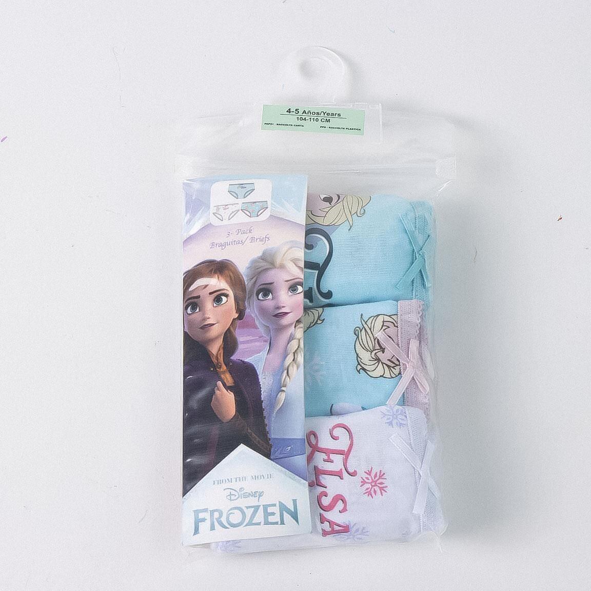 Pacote de calcinhas infantis Frozen, algodão macio, multicoloridas 6/6