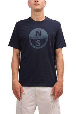 T-shirt - sportswear - heren - model met regular fit - wit/tm blauw