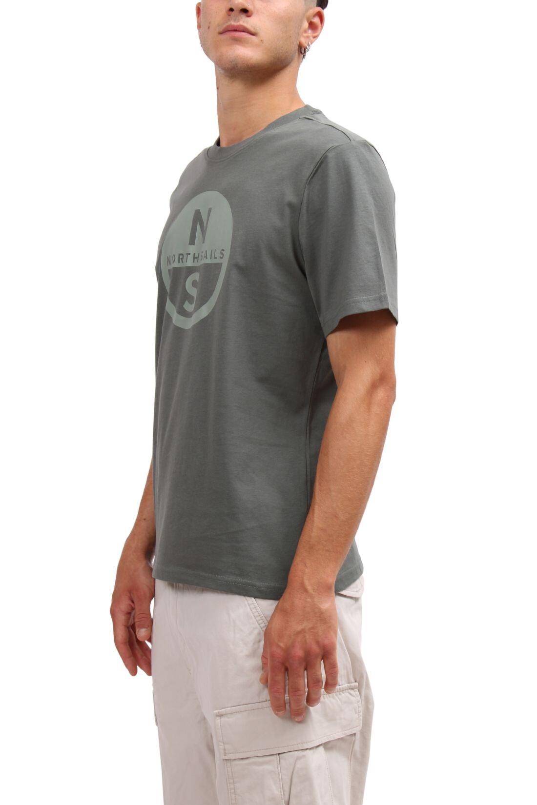 T-shirt masculina com logótipo NORTH SAILS, 4XL, branco e verde salva 2/3