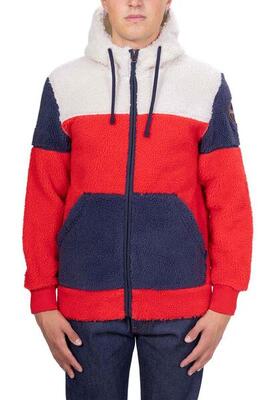 Napapijri taralga mannenhoodie in fleece met rits, kap – xxl, rood