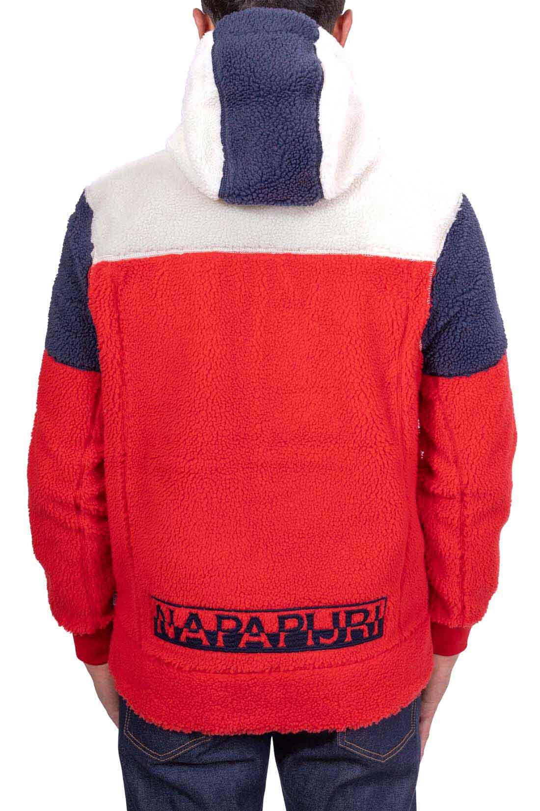 NAPAPIJRI - Felpa Taralga pile colorblock con zip e cappuccio 2/3