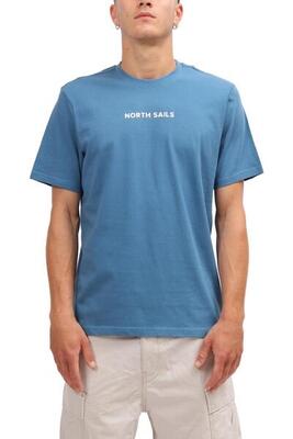 North sails - t-shirt voor mannen met rond halslogo, regulier, wit