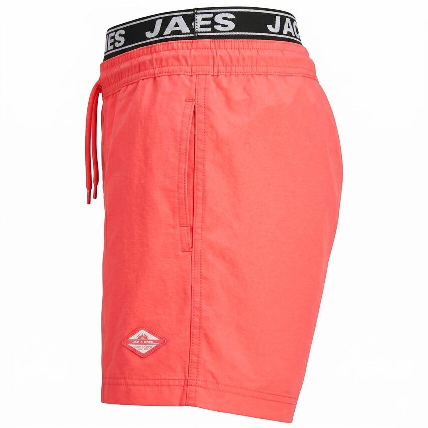 Heren Double Waistband Zwemshort Surf Koraal Oranje 5/6