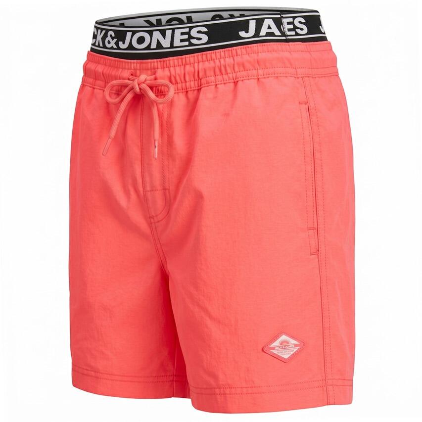 Heren Double Waistband Zwemshort Surf Koraal Oranje 4/6