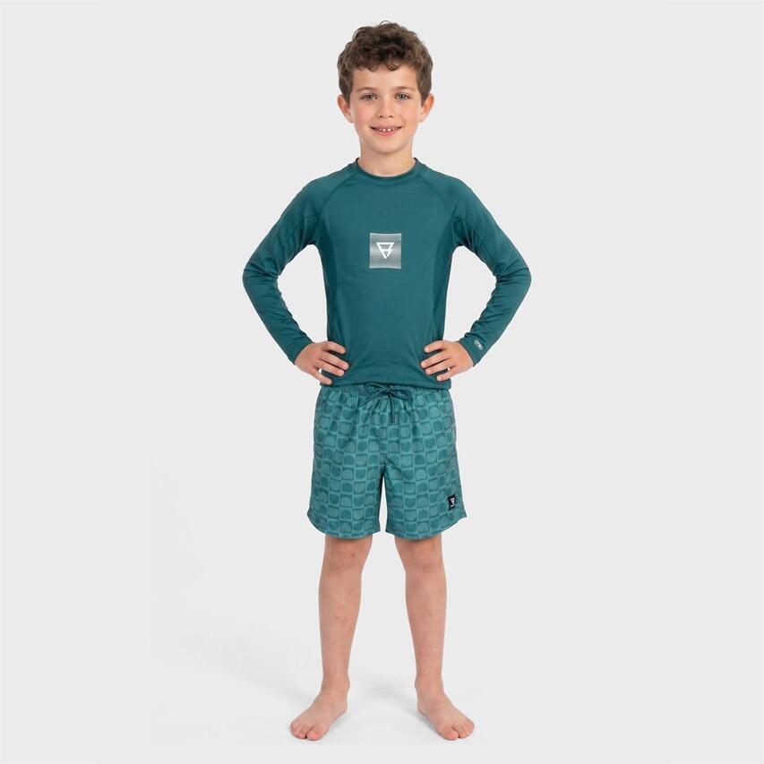 Unisex Longsleeve Zwemshirt Logo Groen 4/6