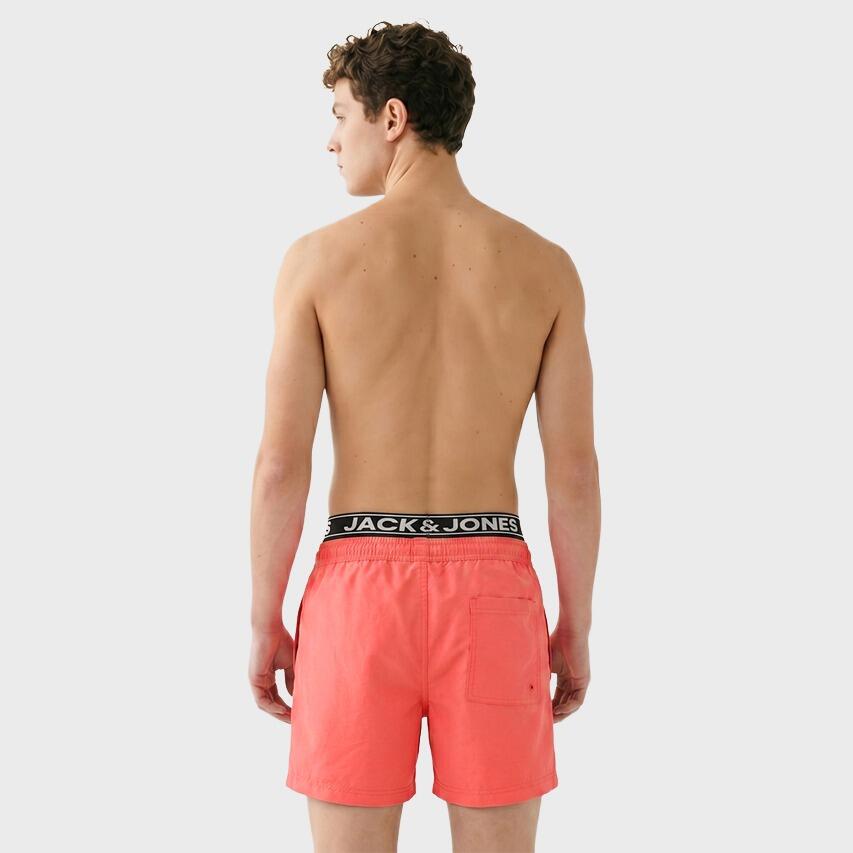 Heren Double Waistband Zwemshort Surf Koraal Oranje 3/6