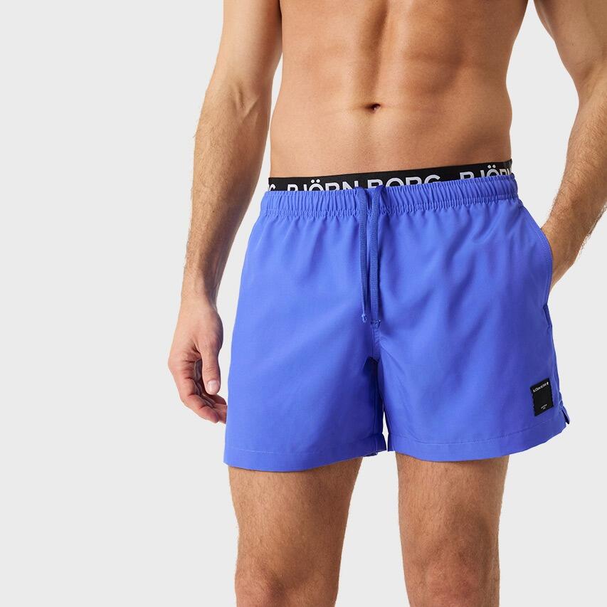 Heren Double Waistband Zwemshort Blauw II 3/7