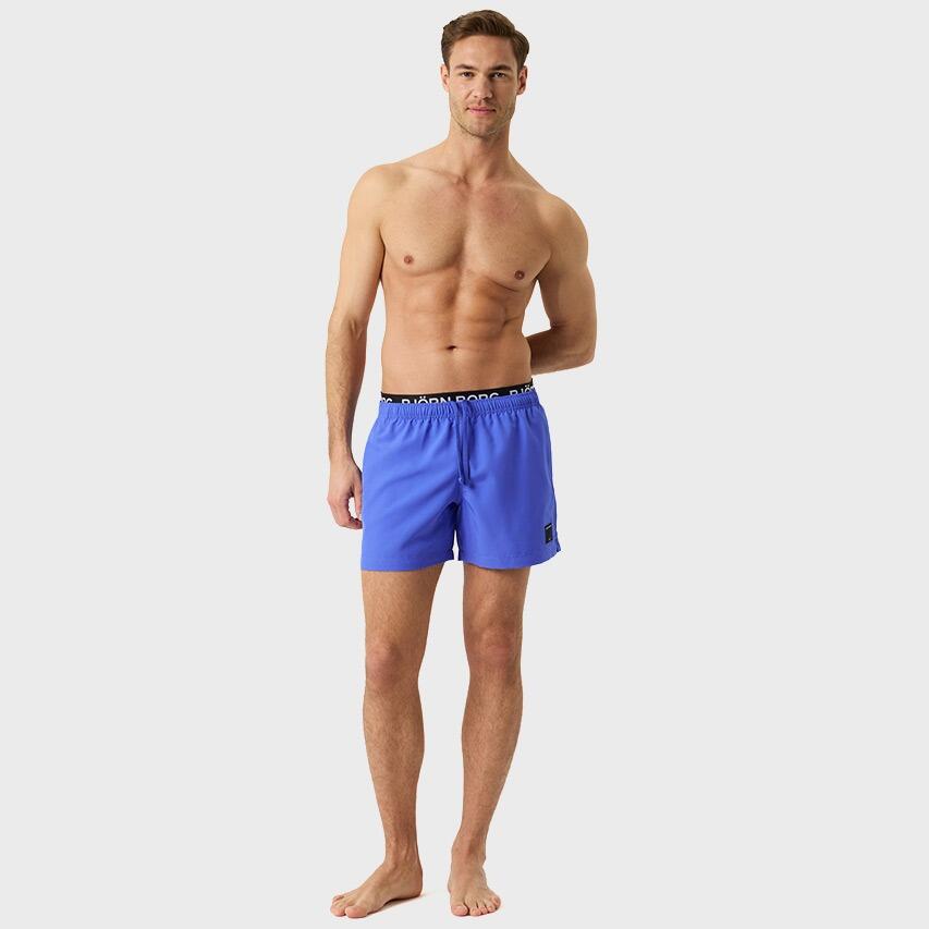 Heren Double Waistband Zwemshort Blauw II 2/7