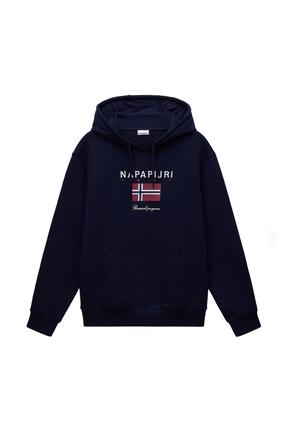 Sweat-shirt - Sportswear - Homme - Capuche, poche kangourou, logo - Bleu marine