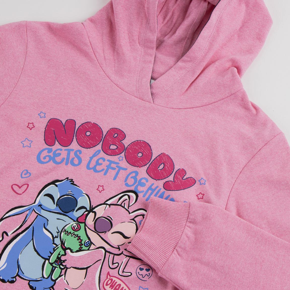 Sweat à capuche Stitch pour enfant en coton doux brossé, rose 3/3