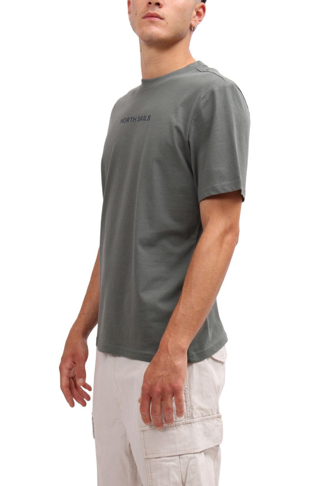 NORTH SAILS - mannen T-shirt met ronde hals en logo, maat M, saliegroene kleur 2/3