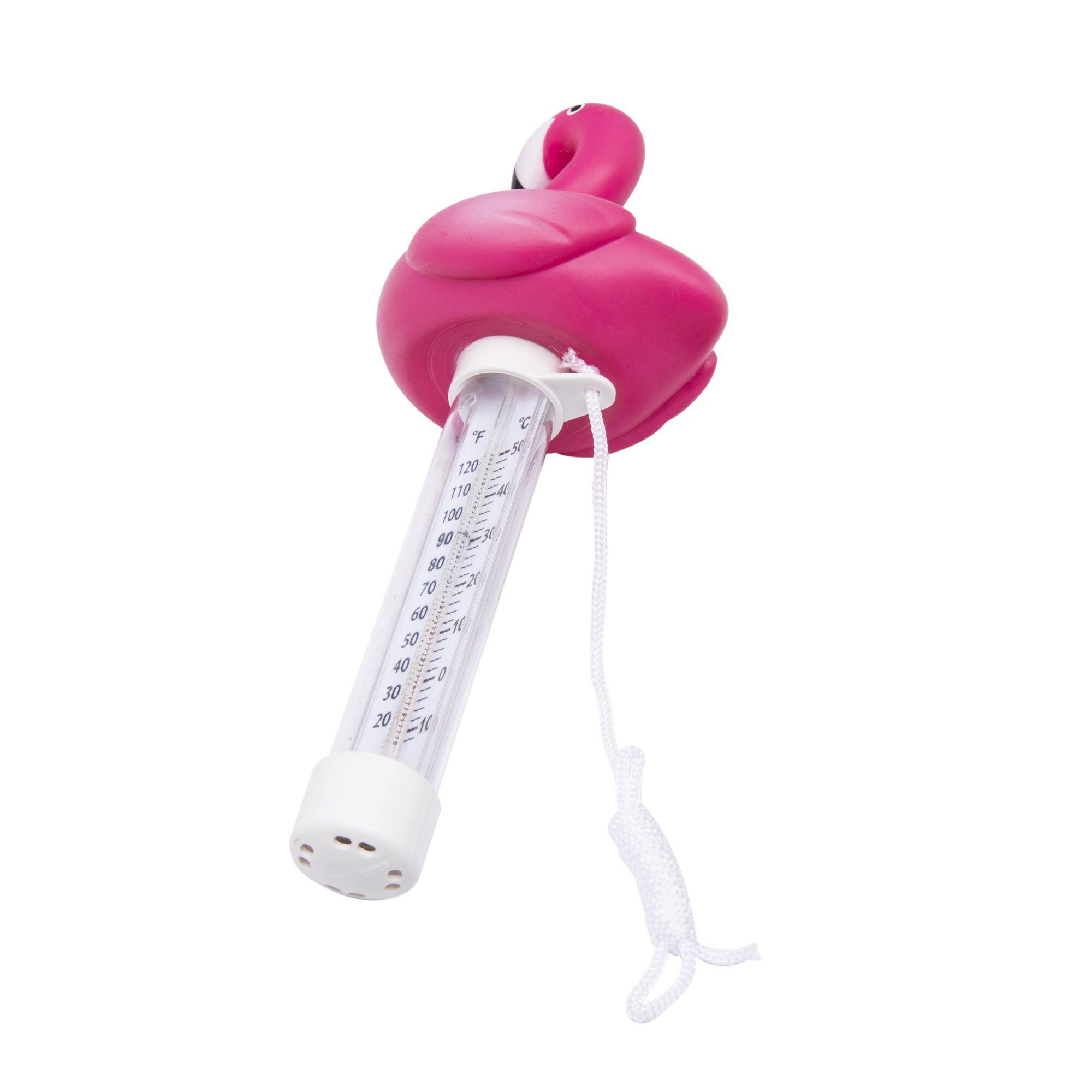 Thermomètre piscine flamant rose flottant, cordon inclus 4/4
