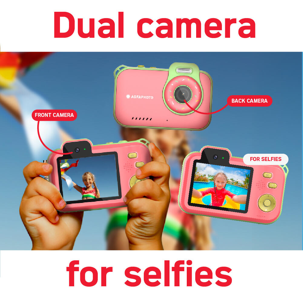 AGFAPHOTO Realikids Cam Waterproof 12MP Fotocamera per bambini – Rosso 4/5