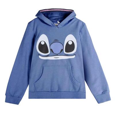 Felpa con cappuccio Stitch per bambini in morbido cotone blu navy