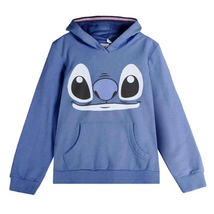 Sweat à capuche zippé Stitch pour enfants en coton bleu clair